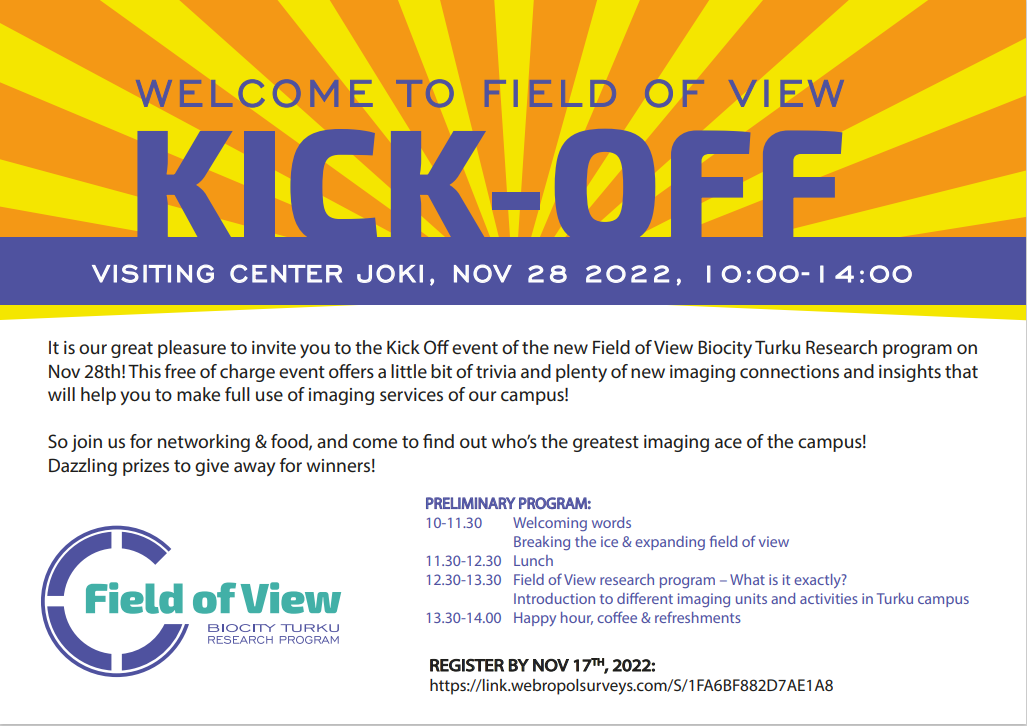 JOIN FIELD OF VIEW KICK-OFF EVENT ON NOV 28TH AT VISITING CENTRE JOKI!