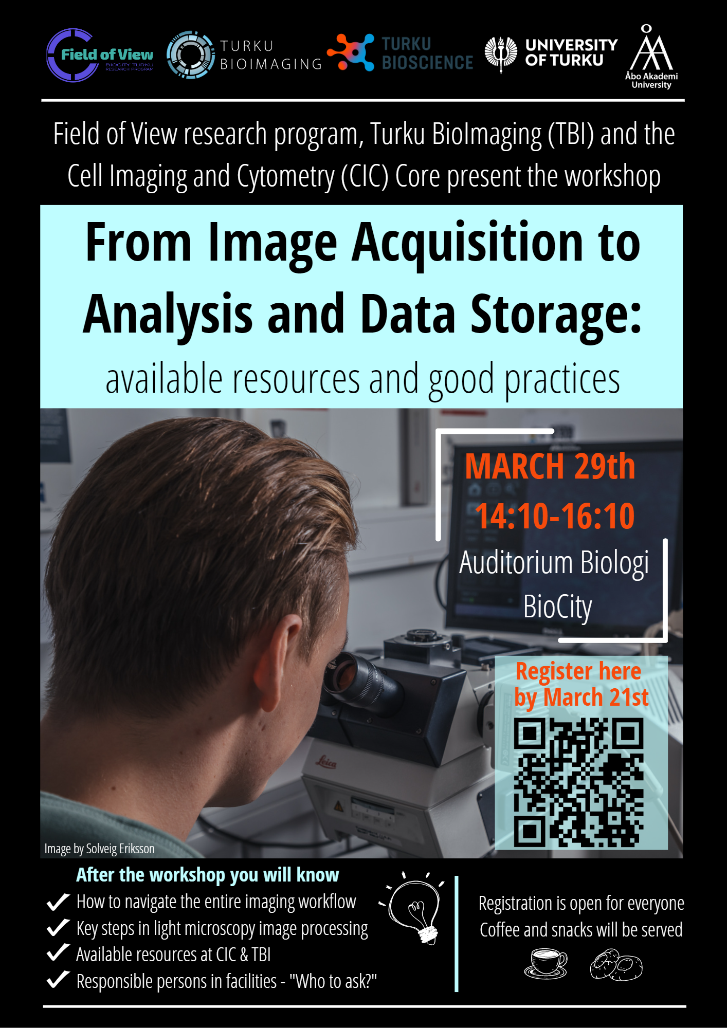“From Image Acquisition to Analysis and Data Storage” Workshop